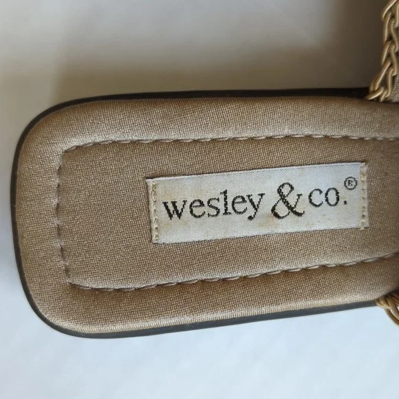 Wesley & Co. Neutral Slide Summer Sandal 6 Tan Brown - Picture 13 of 15